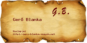 Gerő Blanka névjegykártya